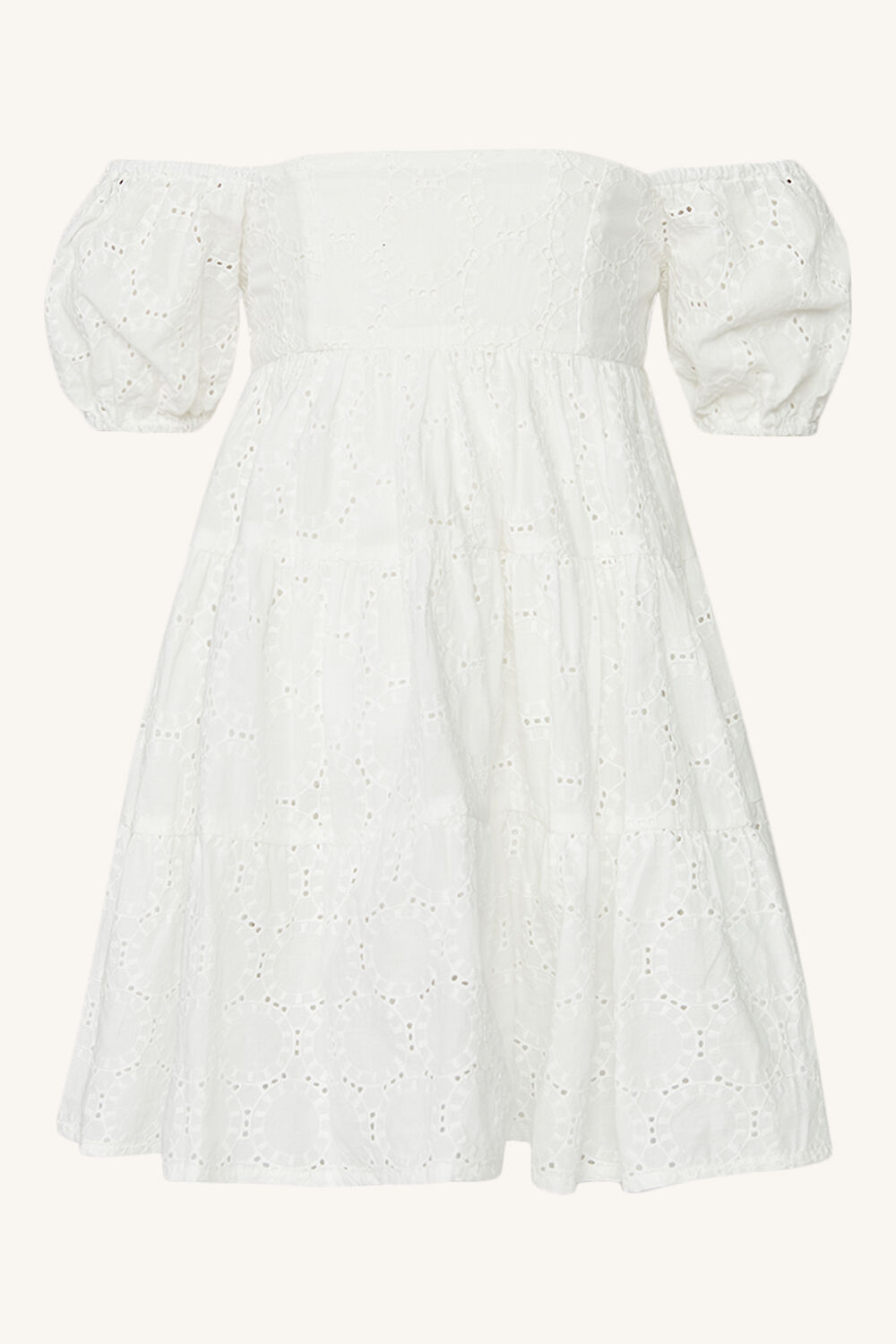 GIRLS sofia broderie mini dress in colour BRIGHT WHITE
