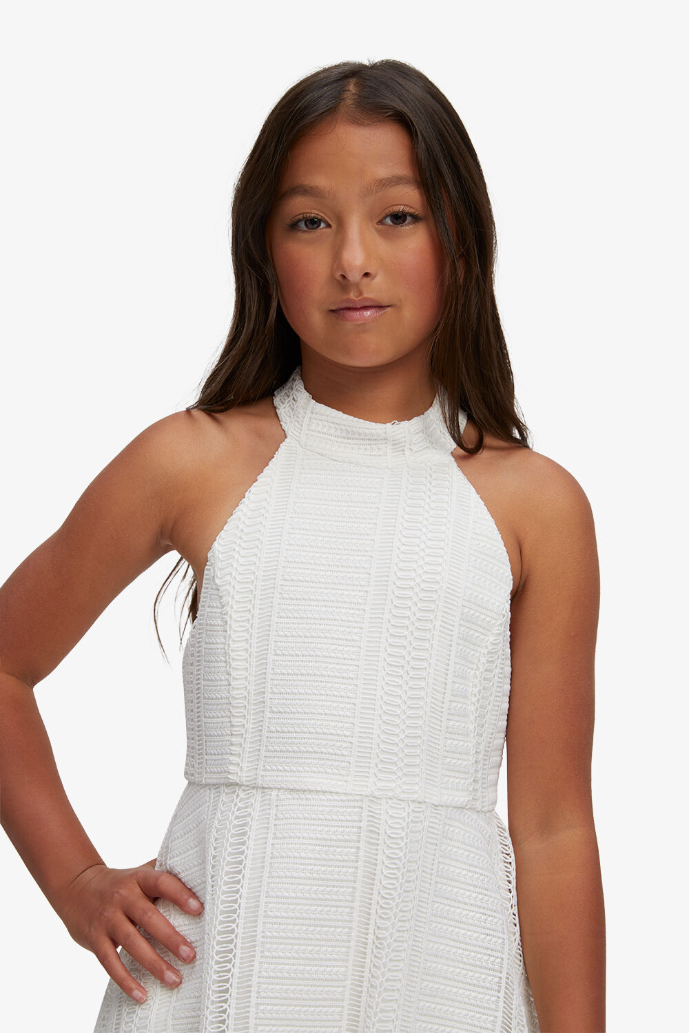 GIRLS VICTORIA JASMINE LACE DRESS in colour CLOUD DANCER