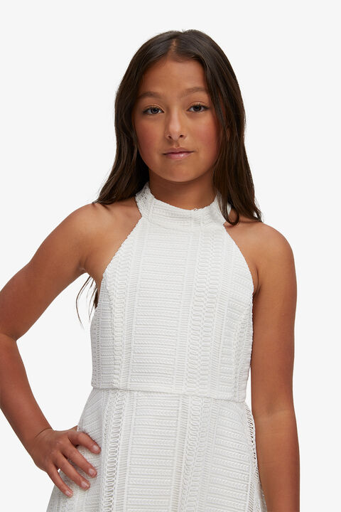 GIRLS VICTORIA JASMINE LACE DRESS in colour CLOUD DANCER