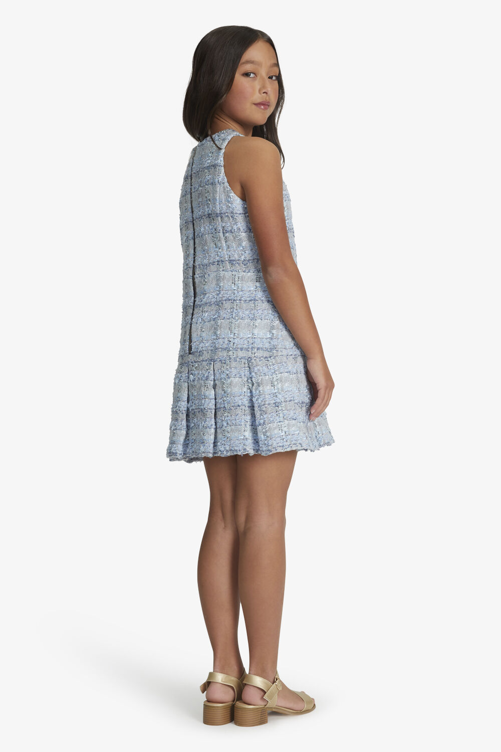 GIRLS MIAMI BOUCLE DRESS in colour CLASSIC BLUE