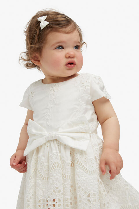 CHARLOTTE MINI BOW DRESS in colour CLOUD DANCER