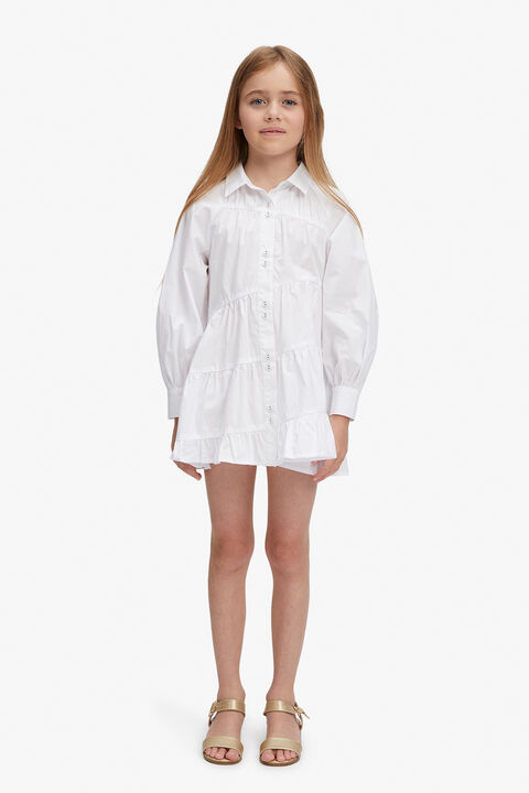 GIRLS HANA TIERED DRESS in colour BRIGHT WHITE