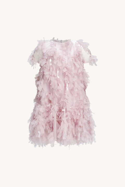 GIRLS MALLORY TIERED DRESS in colour PETAL PINK