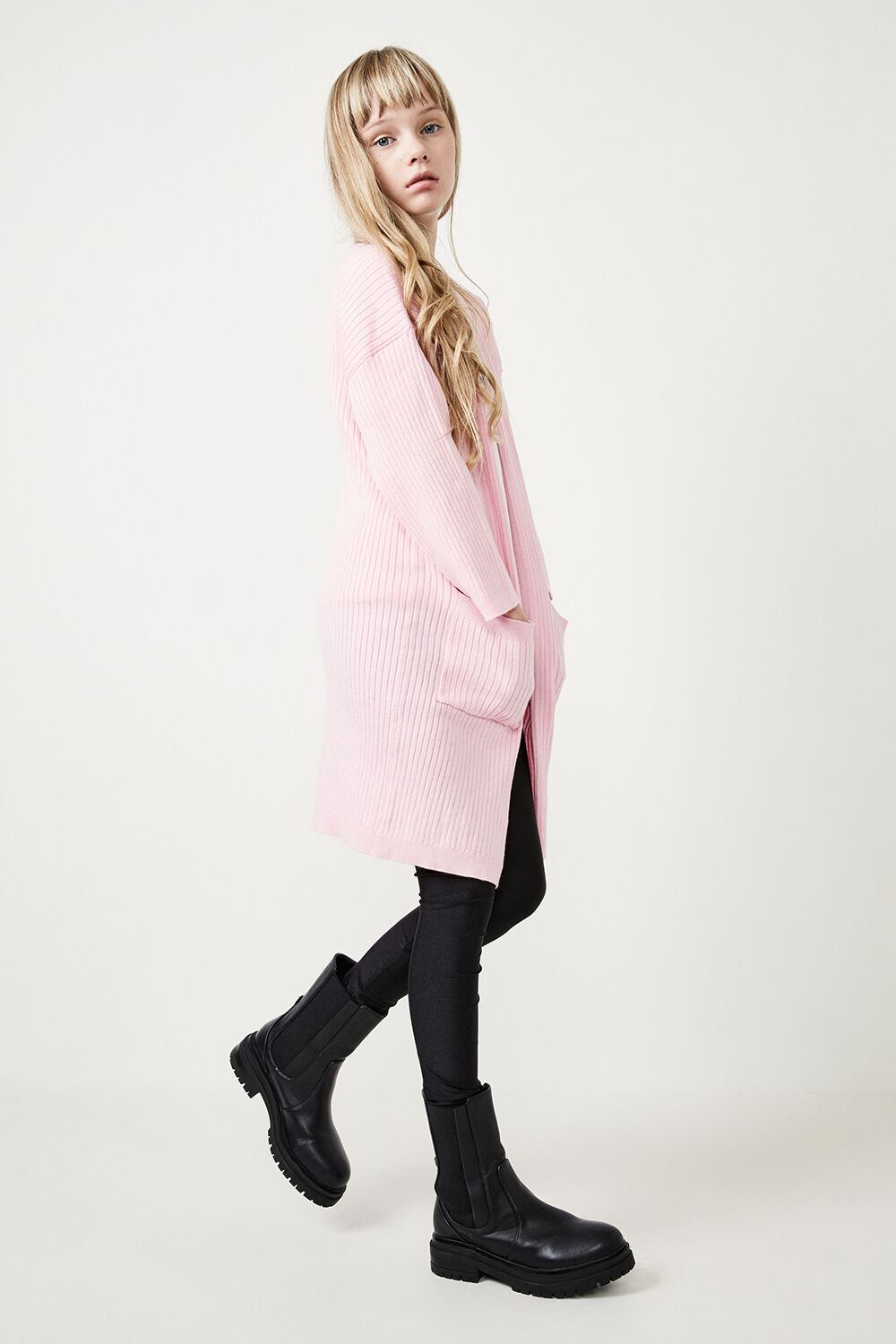 GIRLS MADELINE KNIT CARDI in colour PINK LADY