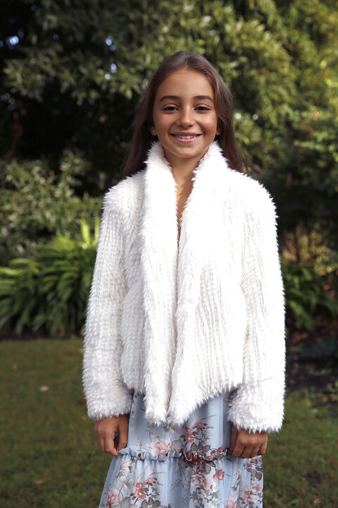 GIRLS MAY WATERFALL JACKET in colour CLOUD DANCER