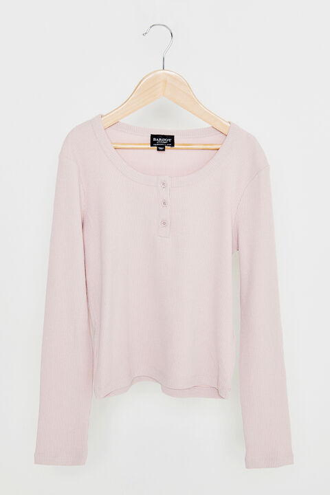 GIRLS AMALIE RIB TEE  in colour DESERT SAND