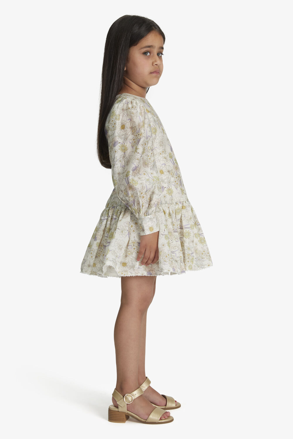 GIRLS AMELIA BUNNY MINI DRESS in colour CLOUD DANCER