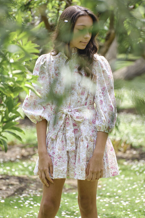 GIRLS ASHA MINI SHIRT DRESS in colour ROSE TAN