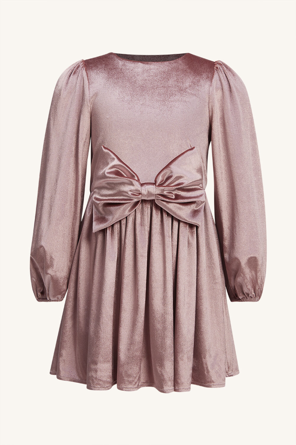 GIRLS LINDSEY VELOUR MINI DRESS in colour MELLOW ROSE