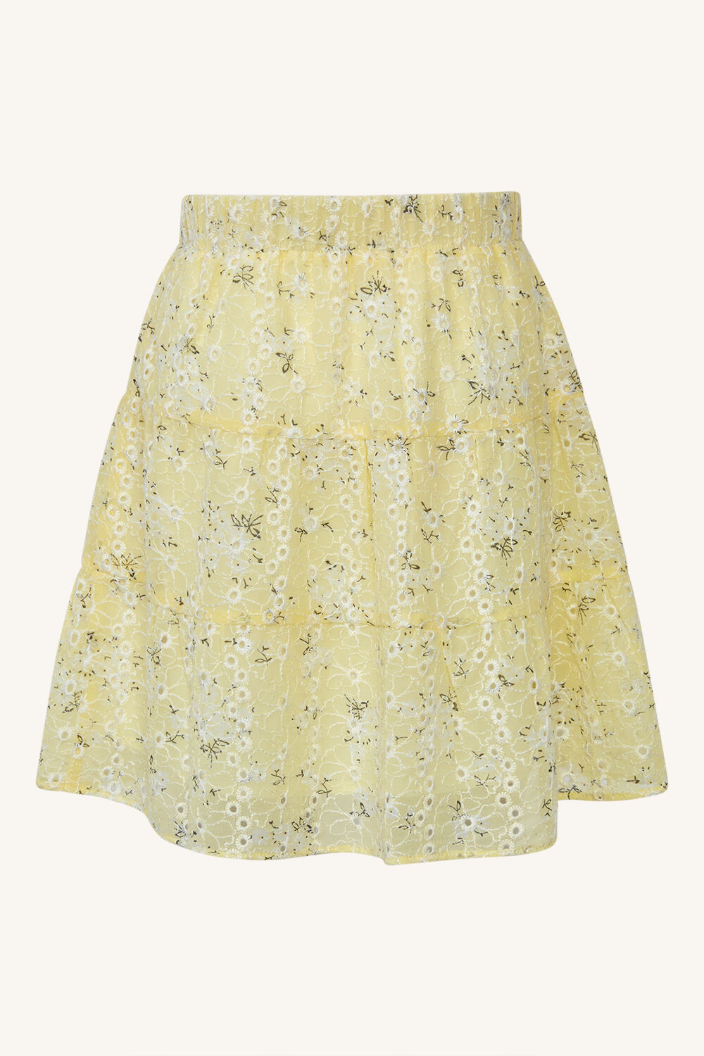 GIRLS ELLA TIERED SKIRT in colour PASTEL YELLOW