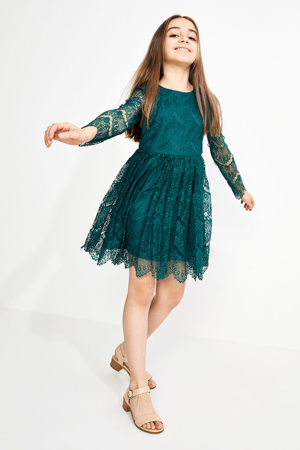 green lace dress girls
