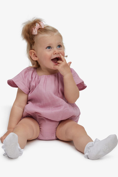BABY GIRL ALESSA SMOCK GROW in colour PETAL PINK