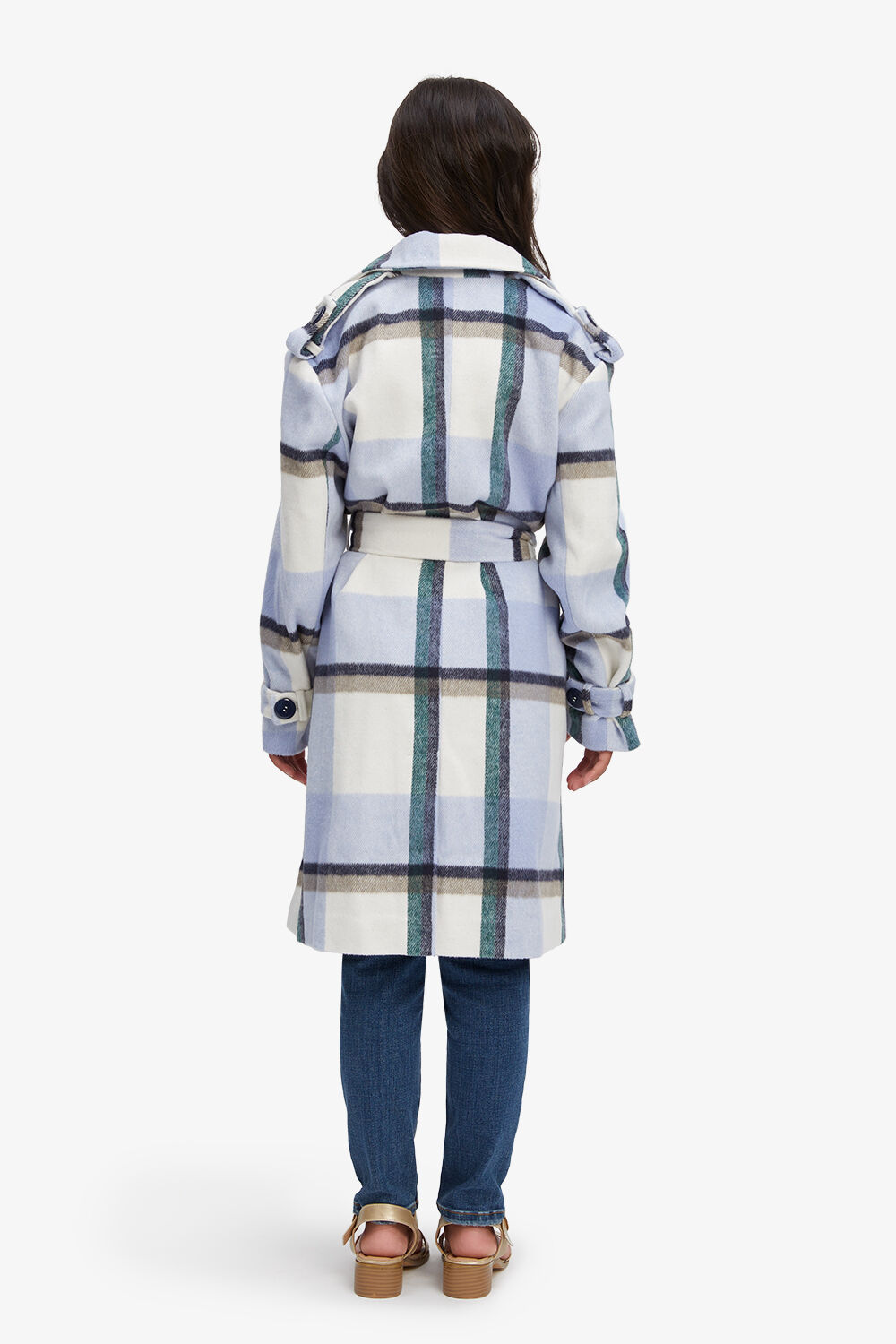 GIRLS ZARIA CHECK COAT in colour ANGEL FALLS