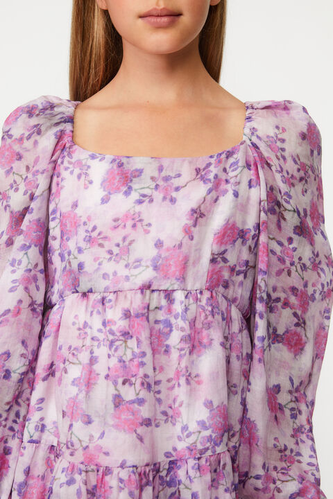 Girls AUDREY FLORAL DRESS in colour METEORITE