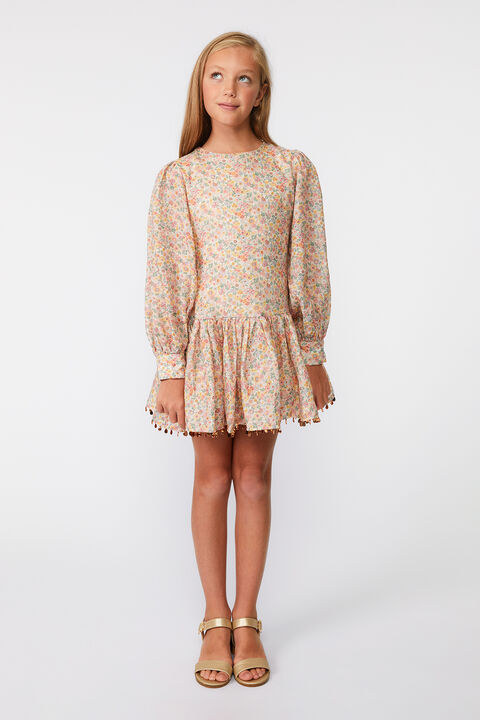 Girls AMELIA DITSY MINI DRESS in colour VIBRANT YELLOW