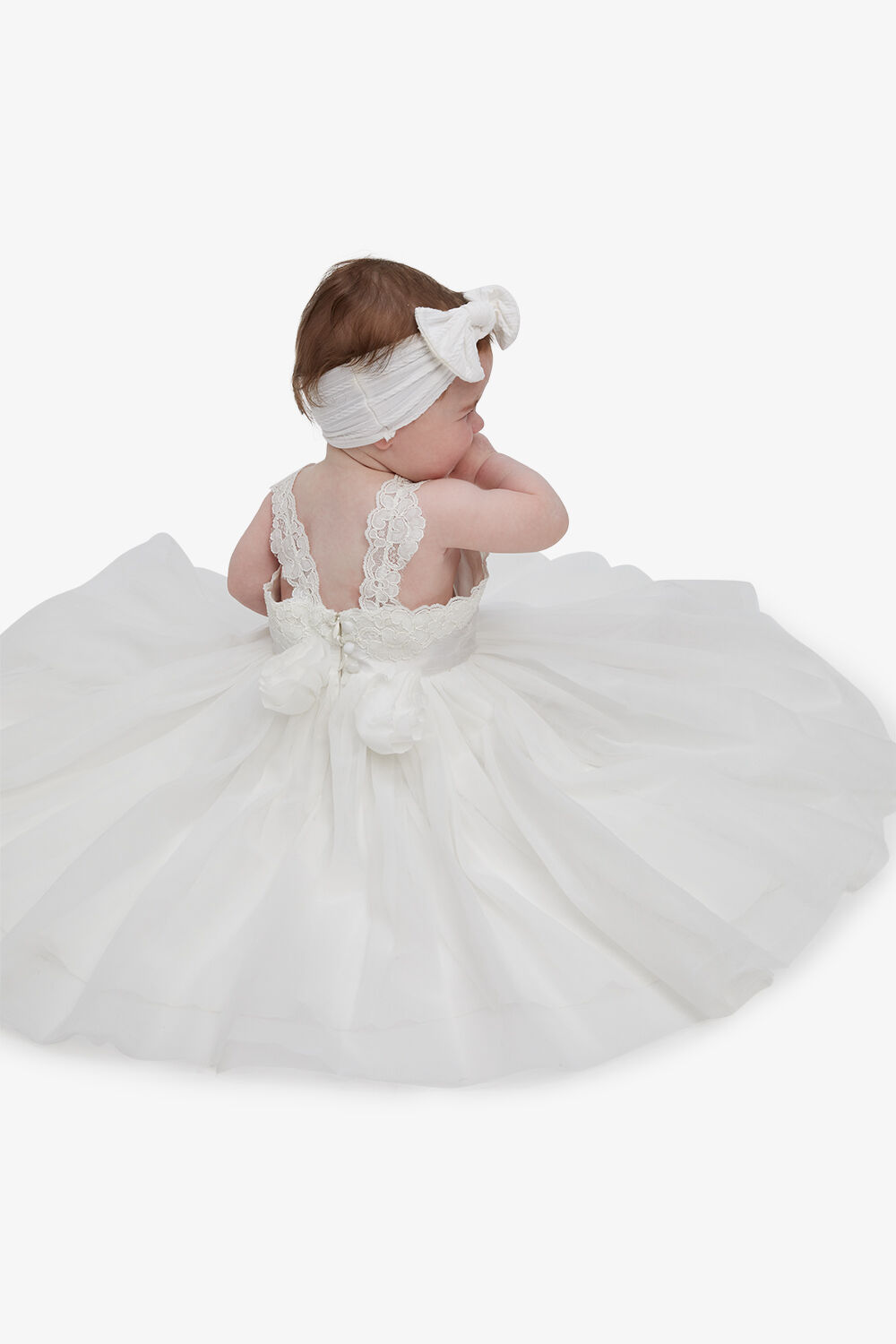 BABY GIRL MIA FLOWER GIRL DRESS in colour BRIGHT WHITE