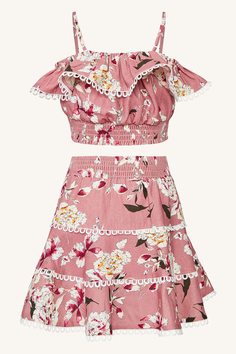 GIRLS TALLULA FLORAL SKIRT in colour TAP SHOE