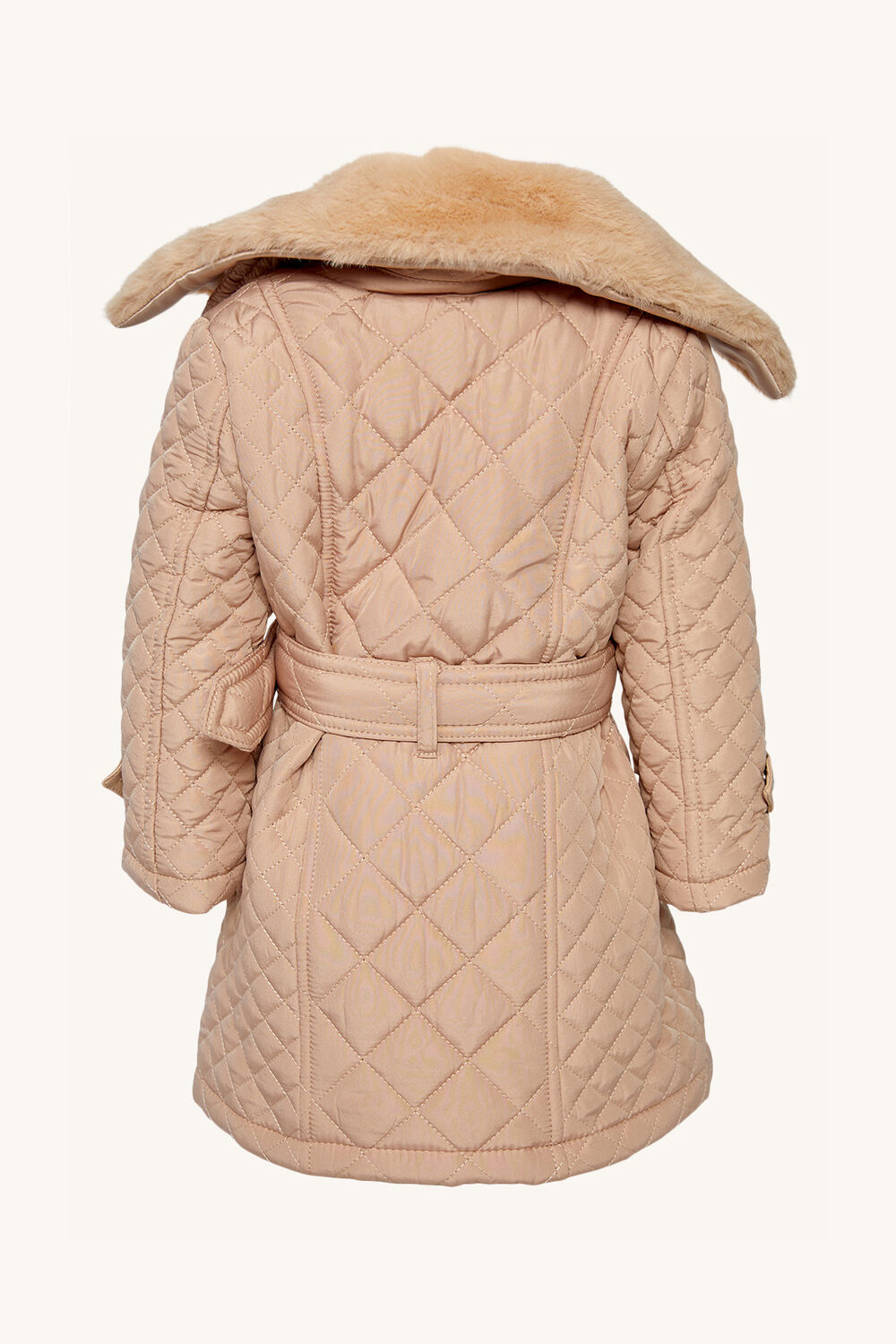 Baby Girl Grace Quilted Coat in Beige