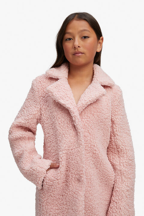 GIRLS LANA TEDDY COAT in colour MELLOW ROSE