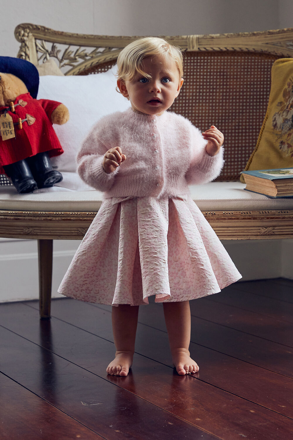 BABY GIRL BELL SLEEVE CADI in colour SOFT PINK