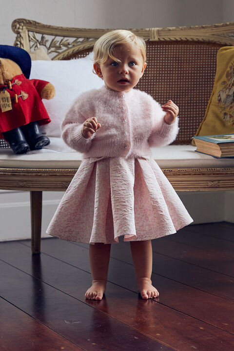 BABY GIRL BELL SLEEVE CADI in colour SOFT PINK