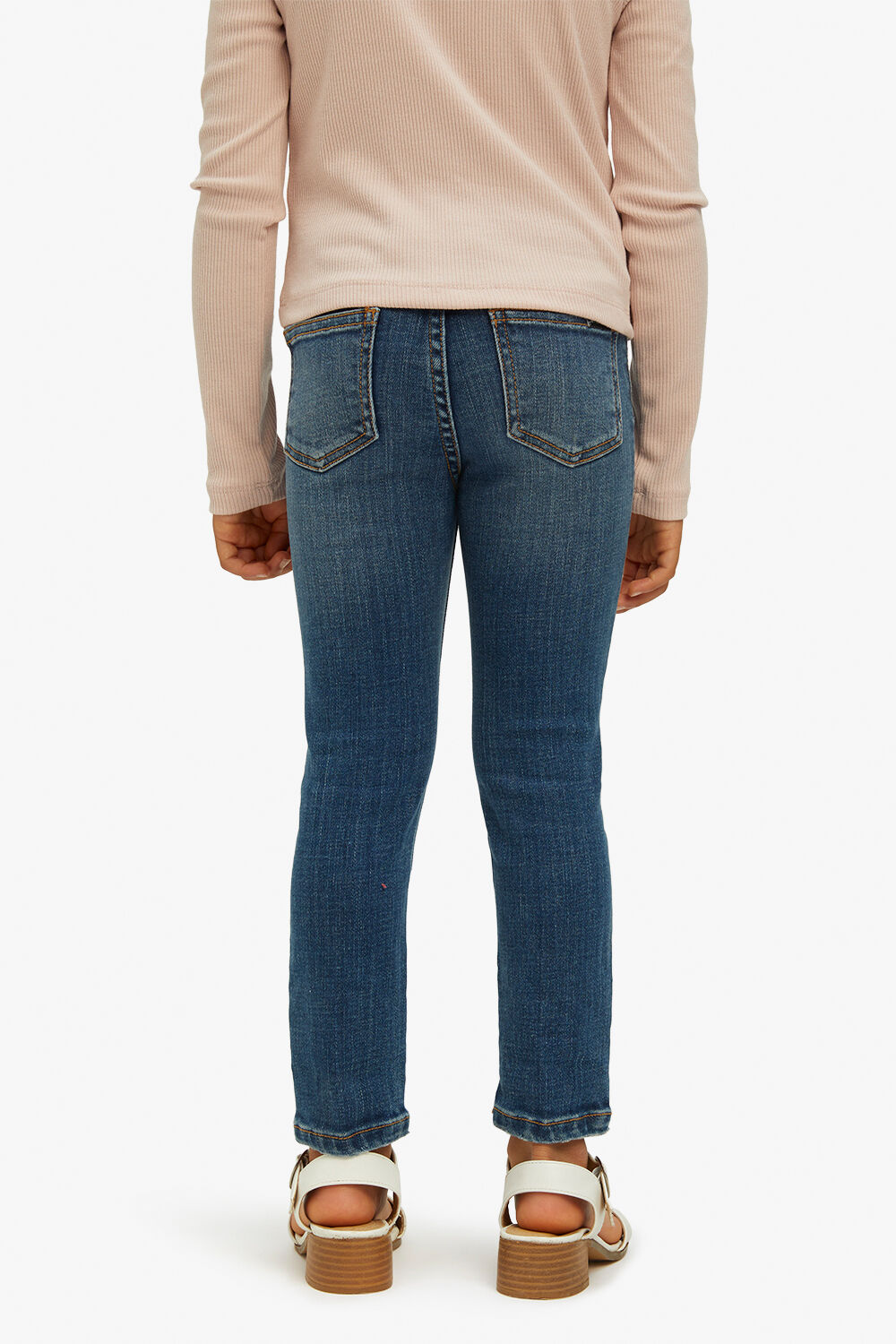JUNIOR GIRL KHLOE HI CROP JEAN in colour TRUE NAVY