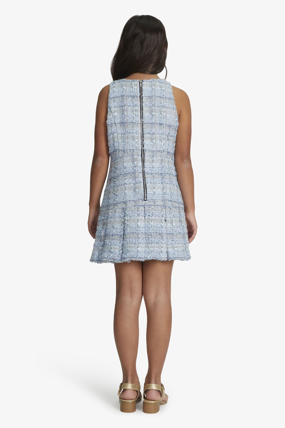 GIRLS MIAMI BOUCLE DRESS in colour CLASSIC BLUE