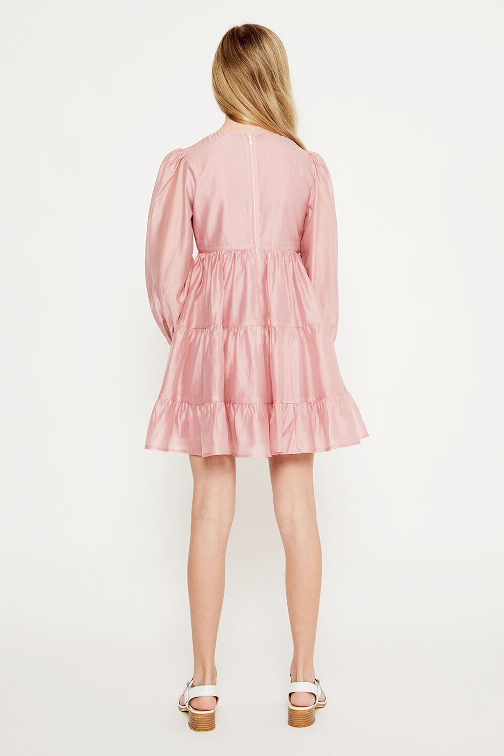 GIRLS HARLOW MINI DRESS in colour BLUSHING BRIDE