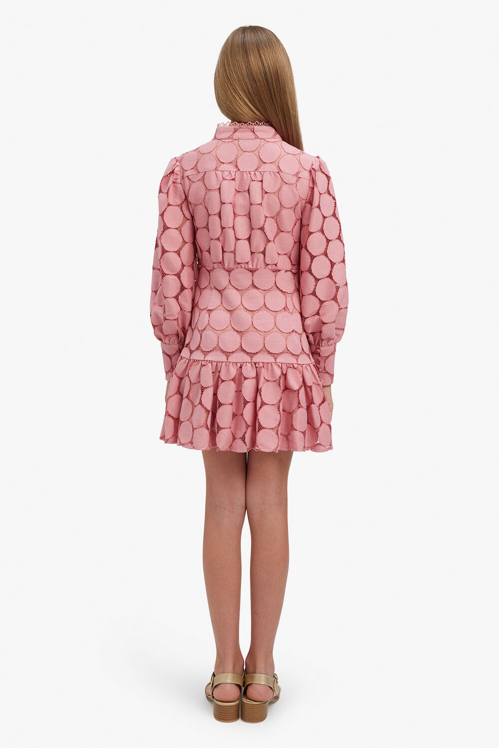 GIRLS TALINA LACE DRESS in colour BEETROOT PURPLE