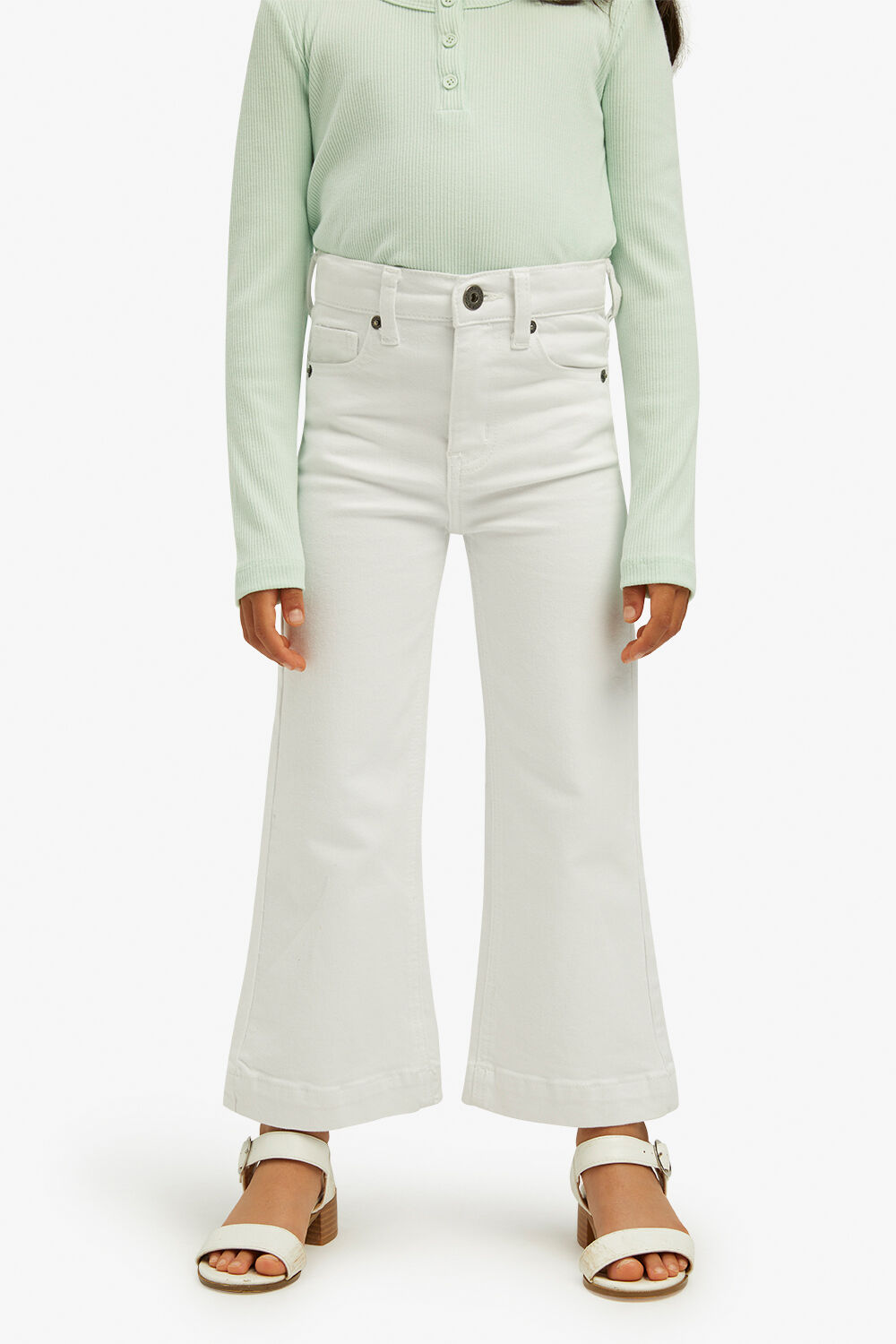 GIRLS LORA WIDE LEG JEAN in colour CLOUD DANCER