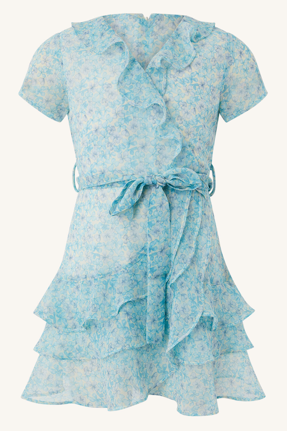 GIRLS TRIPLE FRILL FLORAL DRESS in colour LOTUS