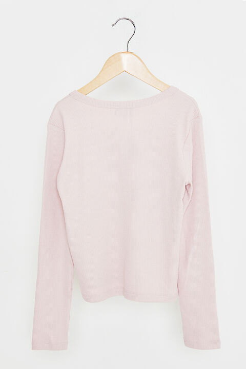 GIRLS AMALIE RIB TEE  in colour DESERT SAND