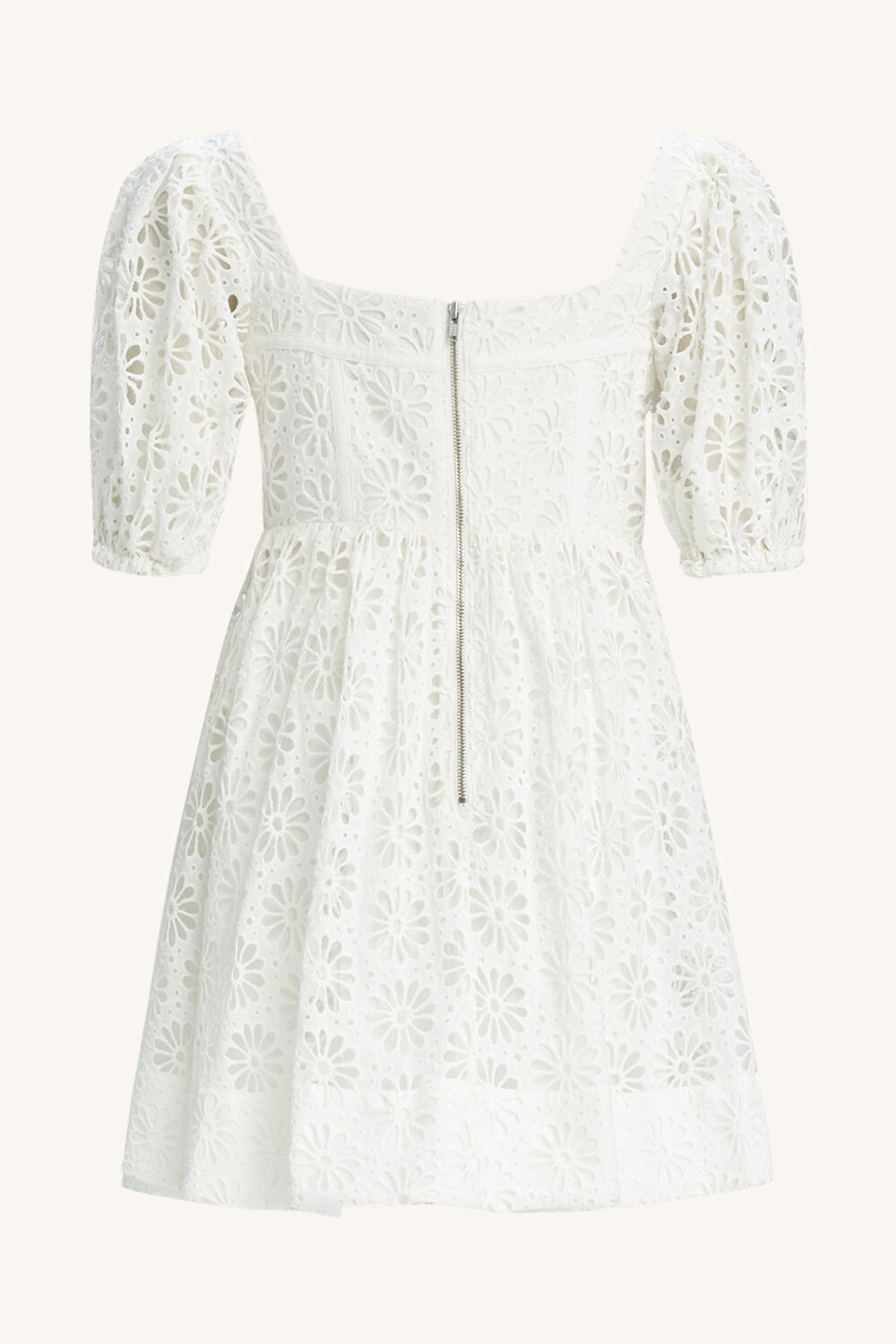 GIRLS IRIS MINI BRODERIE DRESS in colour CLOUD DANCER