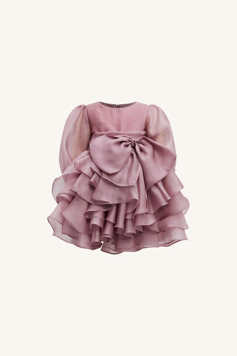 BABY GIRL ENYA ORGANZA MINI DRESS in colour MELLOW ROSE