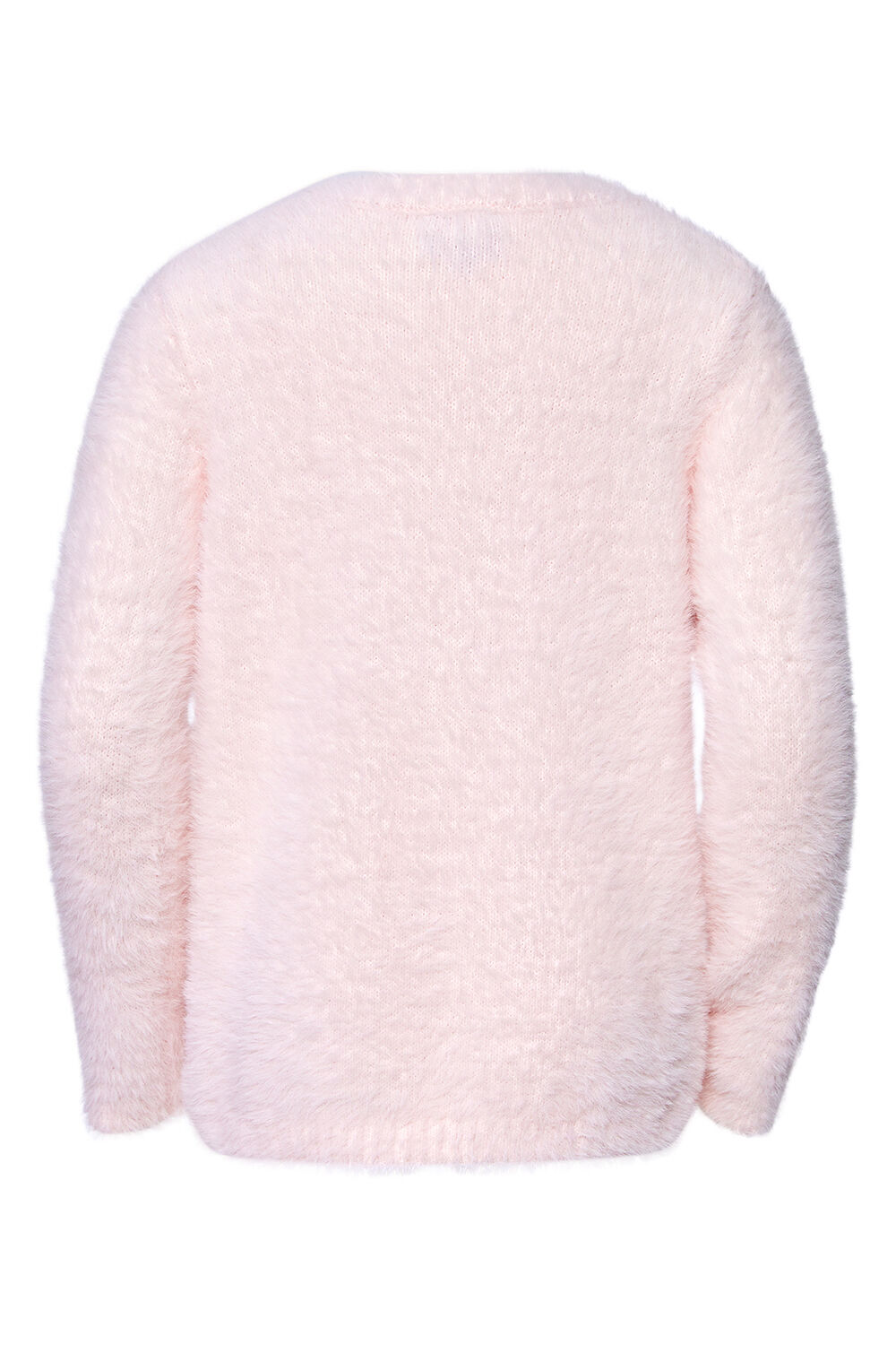 GIRLS FLUFFY BUNNY JUMPER in colour SOFT PINK