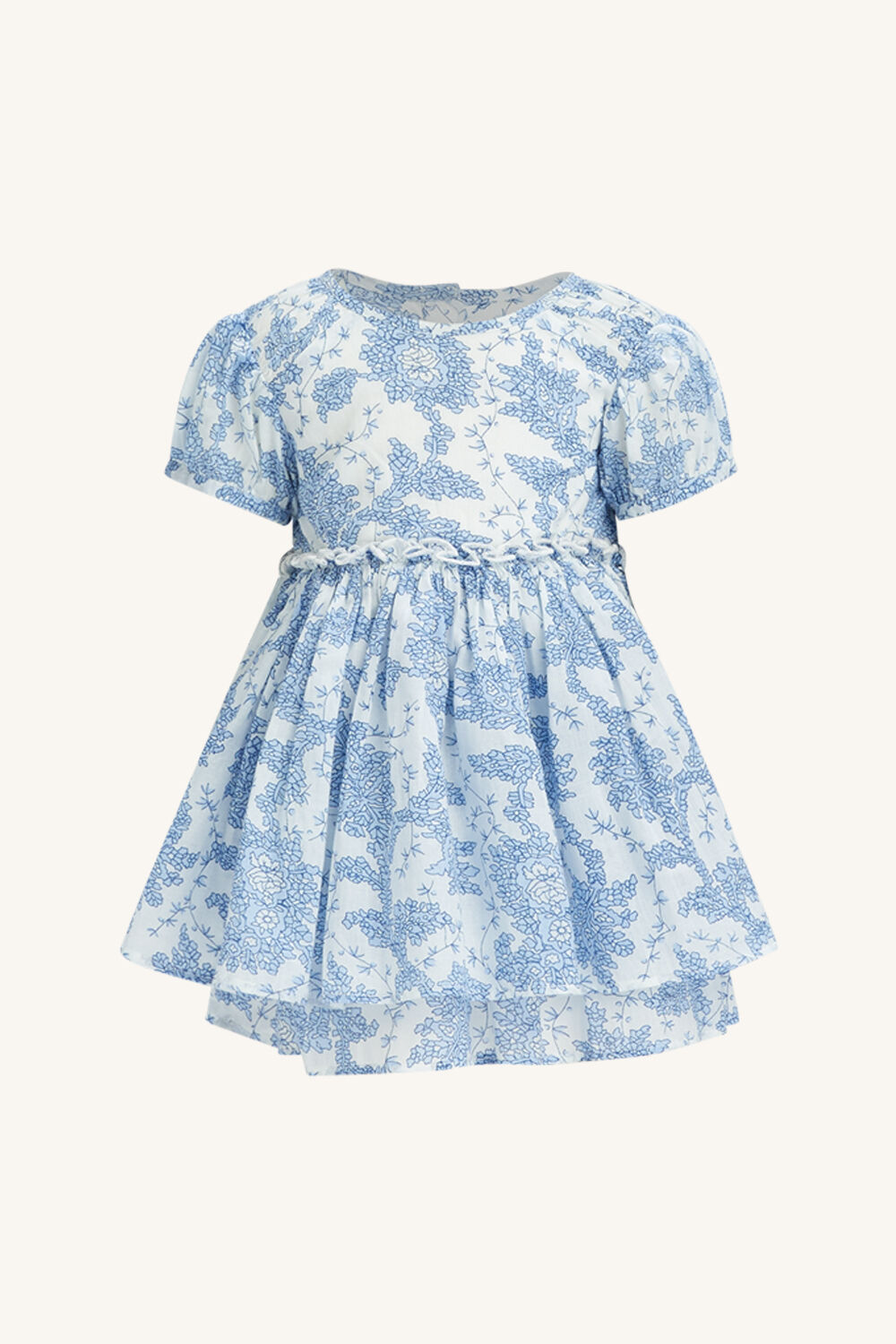 BABY GIRL LANI FLORAL MINI DRESS in colour BABY BLUE