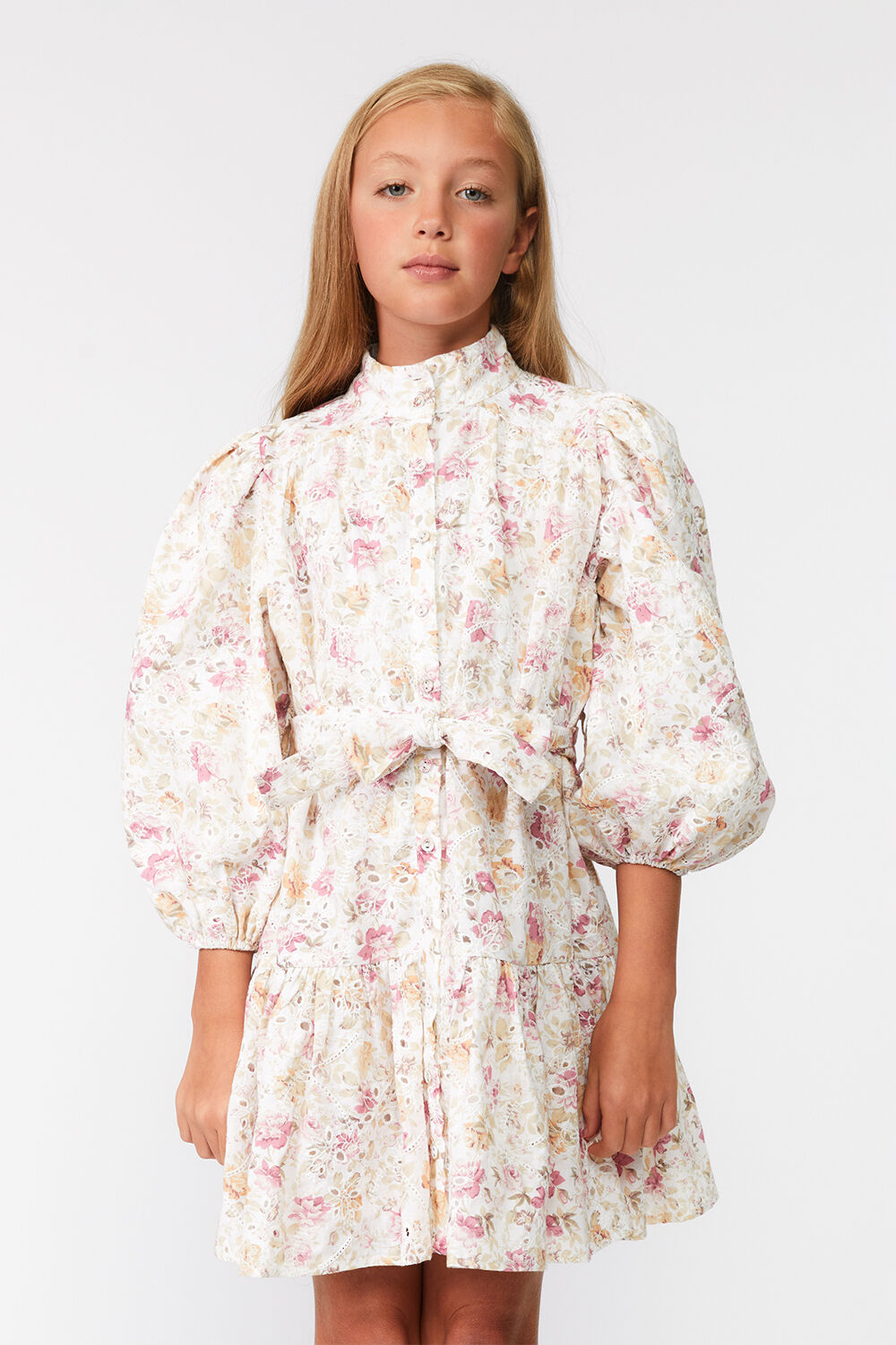 GIRLS ASHA MINI SHIRT DRESS in colour ROSE TAN