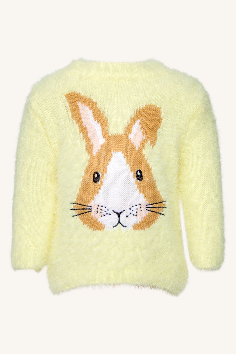 Fluffy Bunny Jumper in Soft Yellw