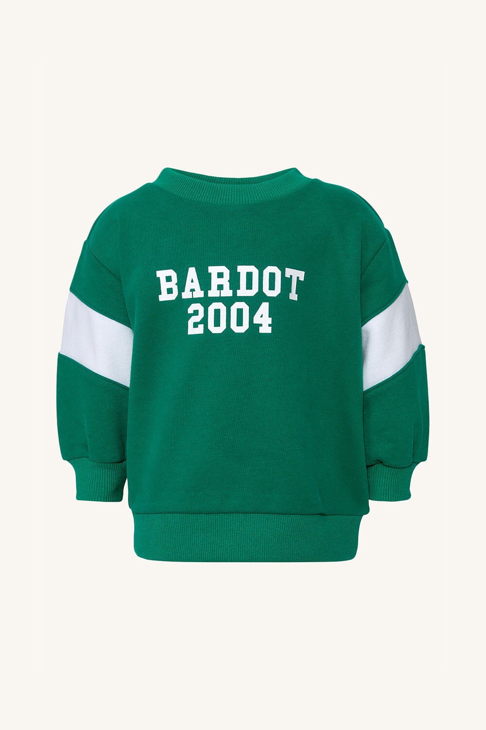 BABY GIRL OVERSIZED TRACK SWEATER in colour DEEP GRASS GREEN