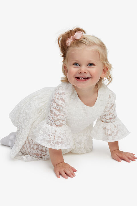 BABY GIRL ELOISE LACE DRESS in colour CLOUD DANCER