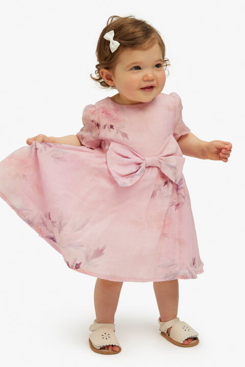 BABY GIRL jasmine floral mini dress in colour PEACH WHIP