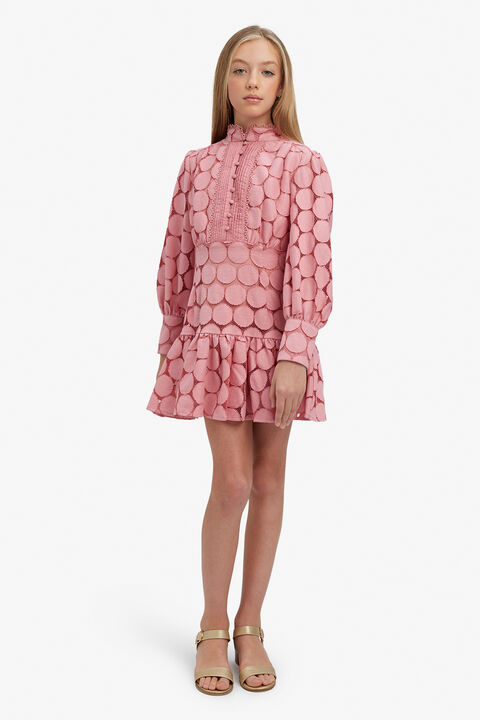 GIRLS TALINA LACE DRESS in colour BEETROOT PURPLE