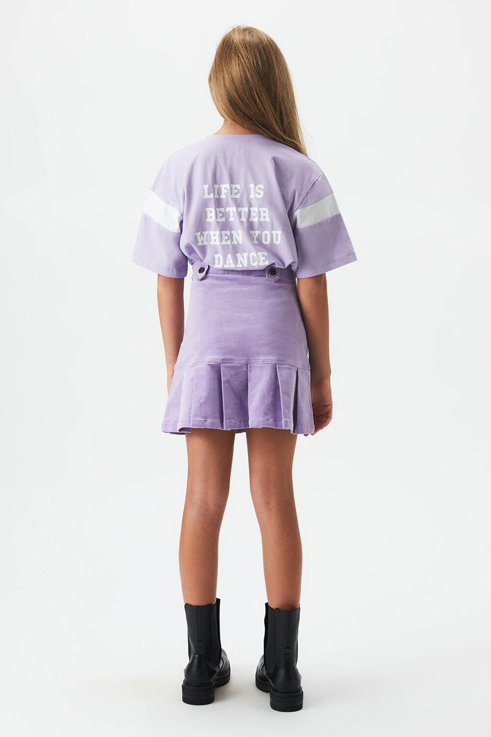 GIRLS KARLA CORD PLEATED SKIRT in colour LILAC CHIFFON