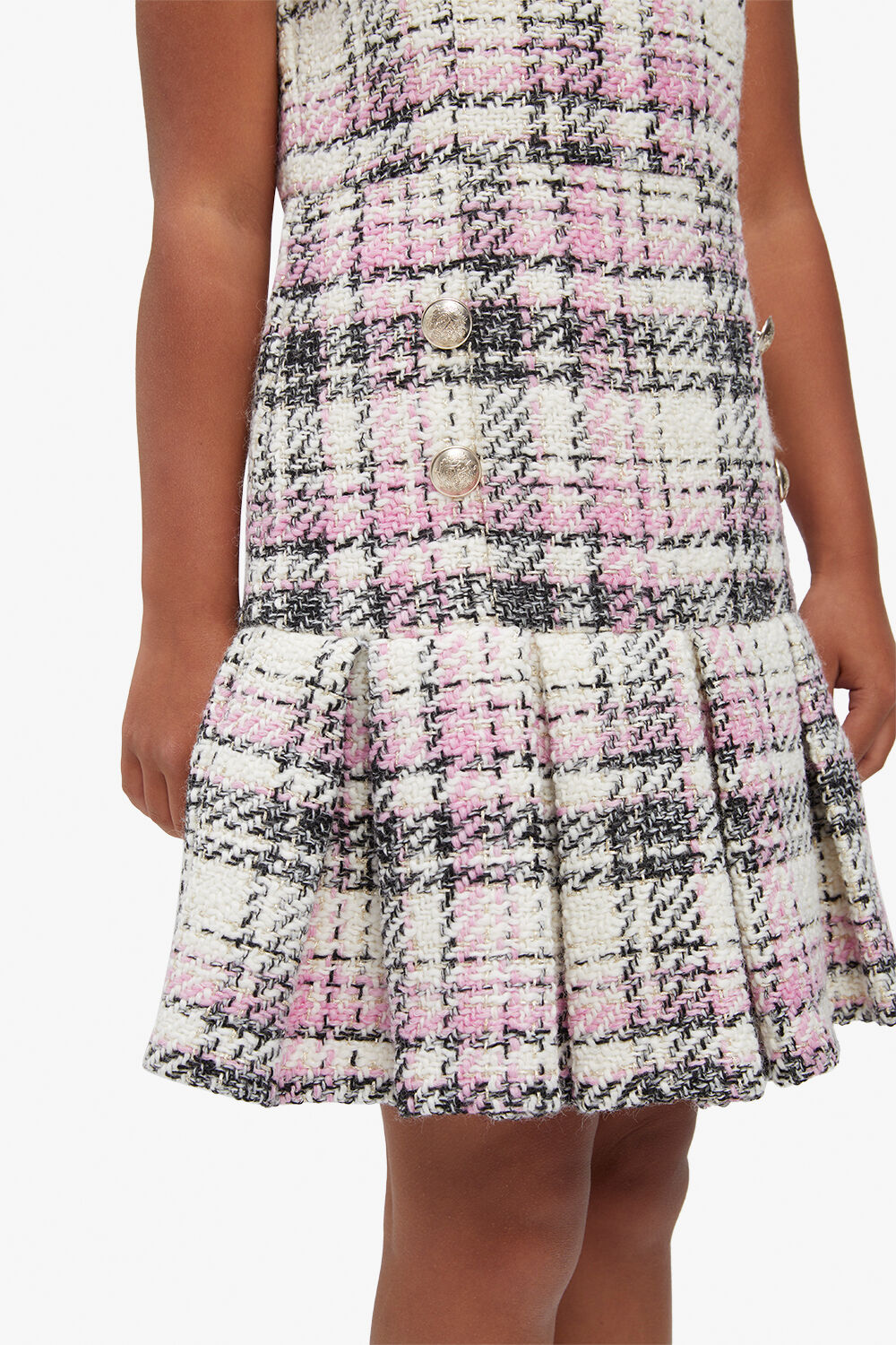 GIRLS THEKLA BOUCLE DRESS in colour HOT PINK