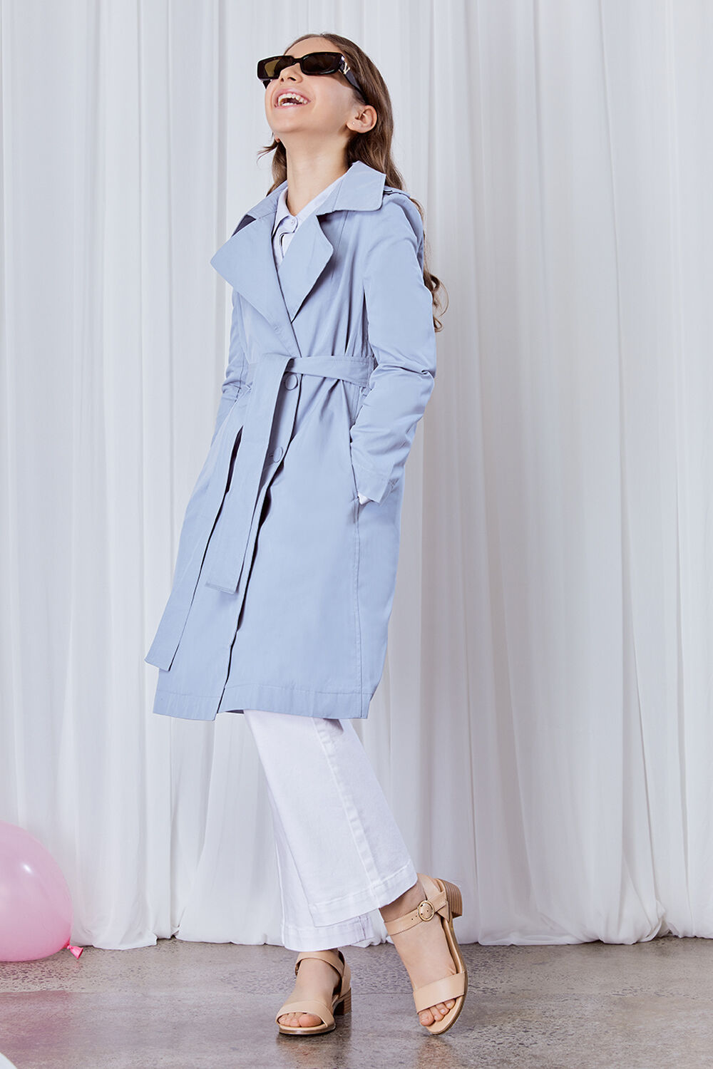 GIRLS ELSA CLASSIC TRENCH in colour CROWN BLUE
