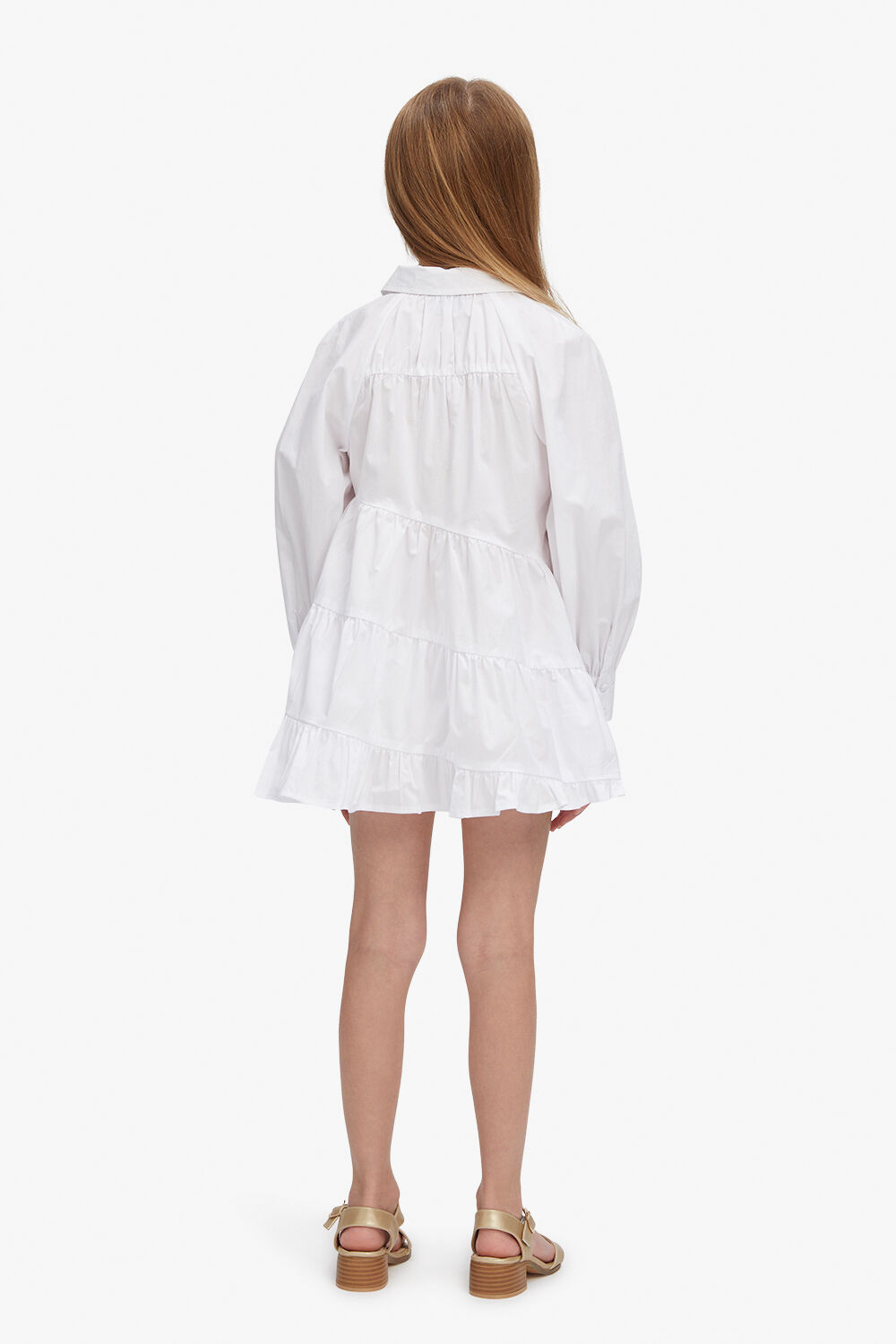 GIRLS HANA TIERED DRESS in colour BRIGHT WHITE