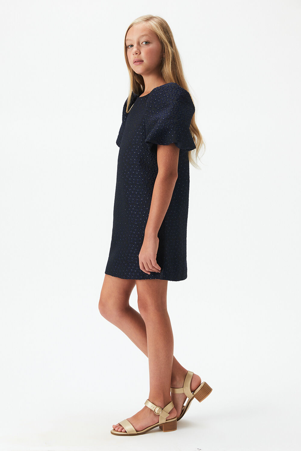 GIRLS GISELLE MINI DRESS in colour BLACK IRIS