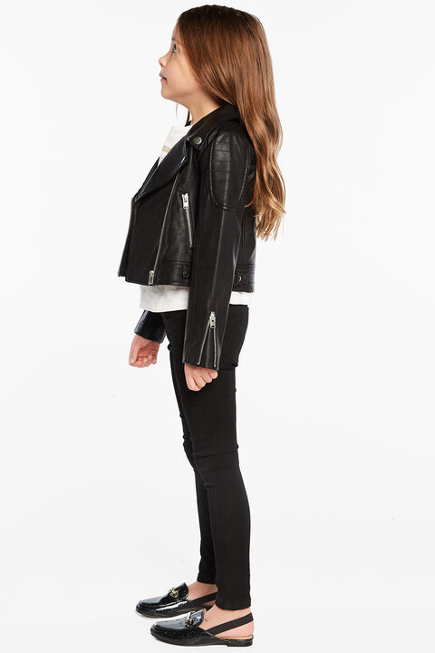 GIRLS KORA BIKER JACKET in colour CAVIAR