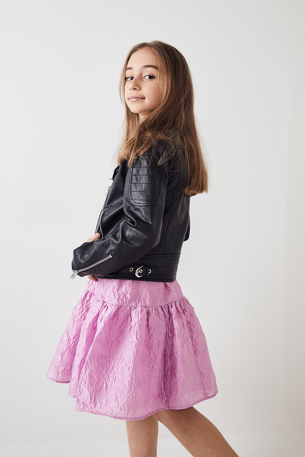 Girls KORA BIKER JACKET in colour CAVIAR