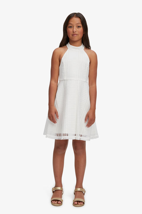 GIRLS VICTORIA JASMINE LACE DRESS in colour CLOUD DANCER